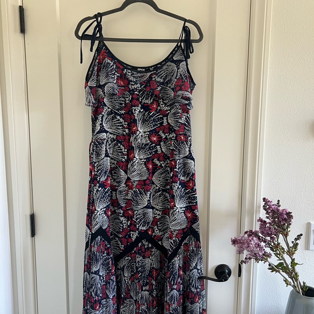 Black and Red Floral Women's Dress